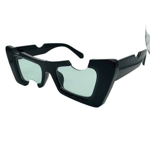 6183 | Black/Green Lens Bite Novelty Sunglasses - Picture 2 of 5